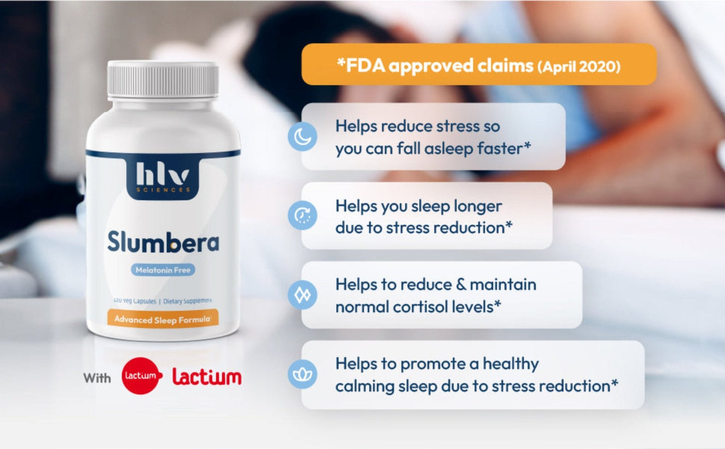 Slumbera Natural Sleep Supplement by HLV Sciences - Sleep Aid with 120 Veg Capsules