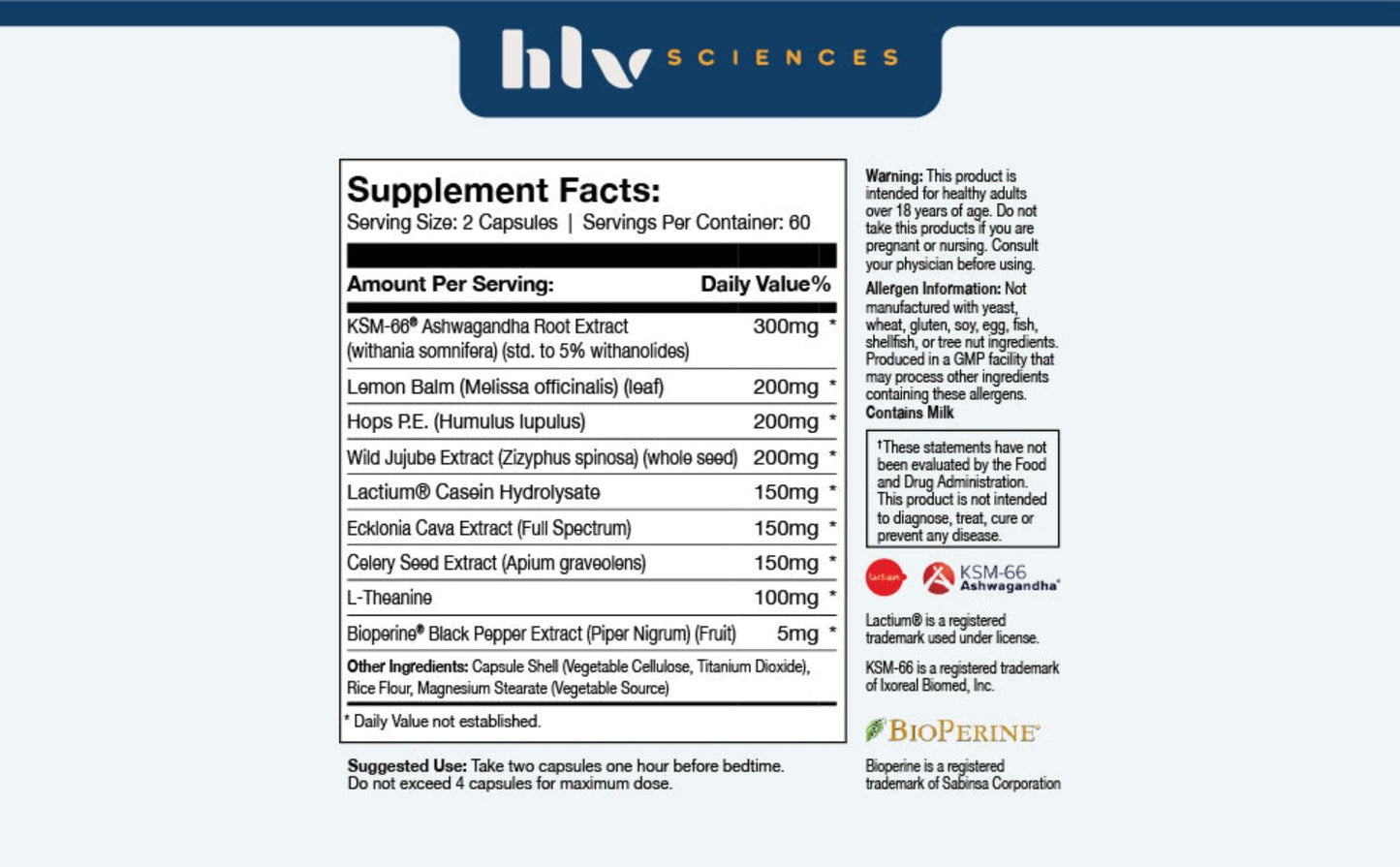Slumbera Natural Sleep Supplement by HLV Sciences - Sleep Aid with 120 Veg Capsules