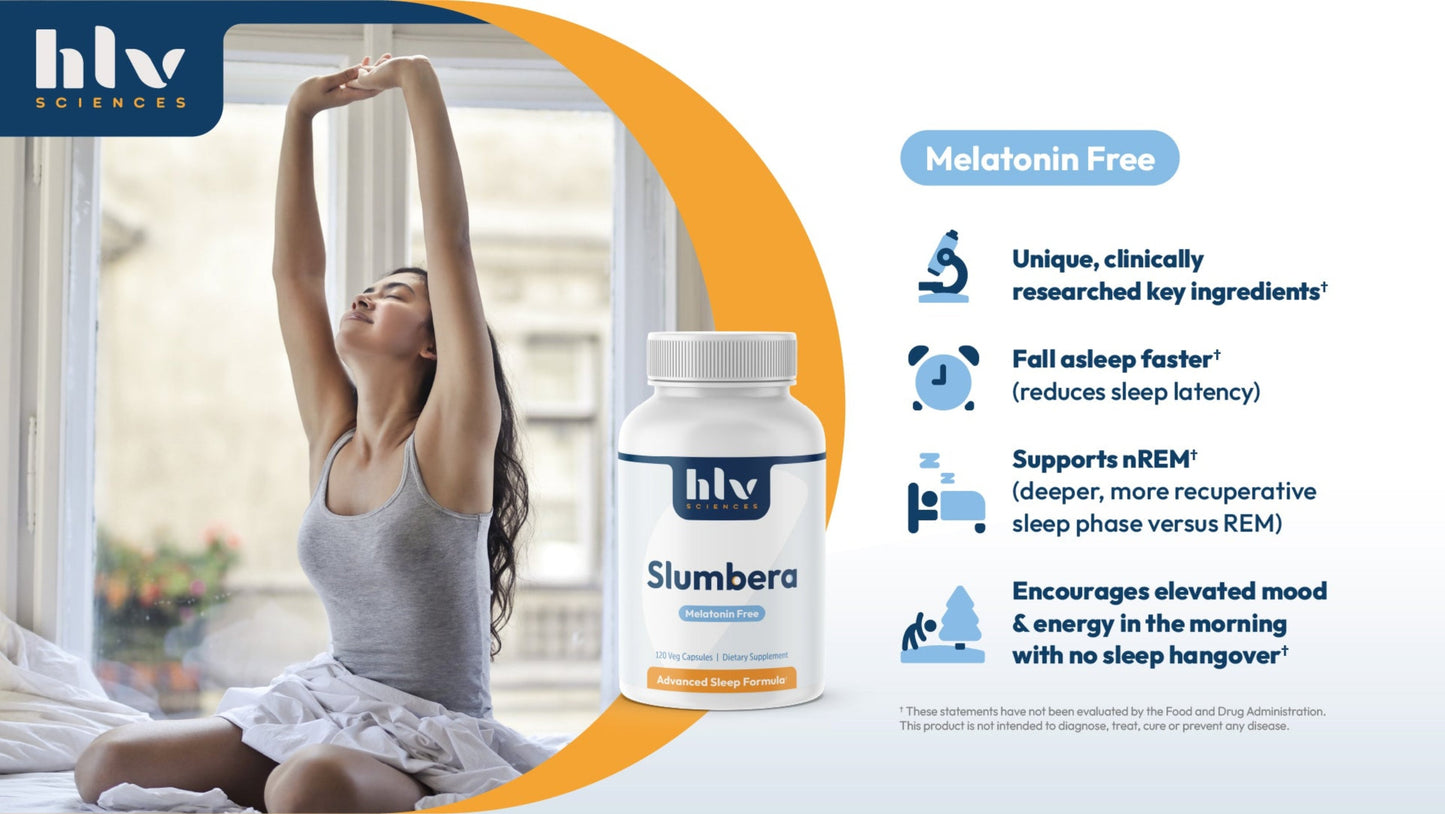 Slumbera Natural Sleep Supplement by HLV Sciences - Sleep Aid with 120 Veg Capsules